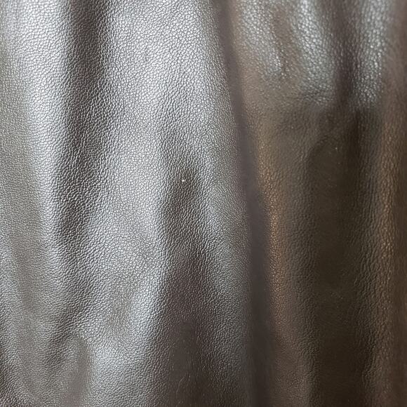 WILSONS LEATHER Men's Size XXL Brown Lamb's Leather Bomber Jacket w/ Epaulettes - Picture 16 of 16